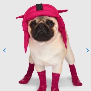 Canada Pooch Hot Pink Puffer Hat - Size Large